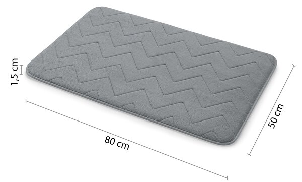 Gedy Gedy, MOUSSE kúpeľňová predložka, 50x80 cm, 100% polyester, protisklz, sivá, 96MS508008