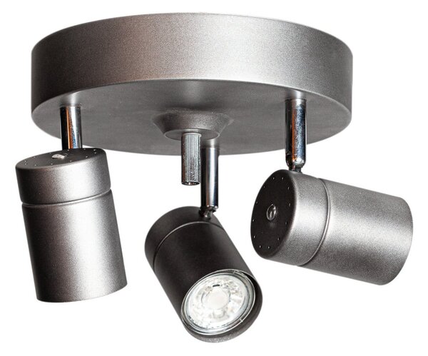 Stropné Lampa By Rydéns, Correct, stmievateľné, Sivá, Obývacia izba, Kov, Moderný