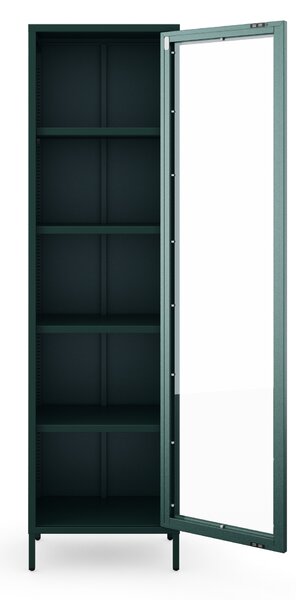 Vitrína LUIGI, 500 x 1800 x 350 mm, Modern: fľaškovo zelená