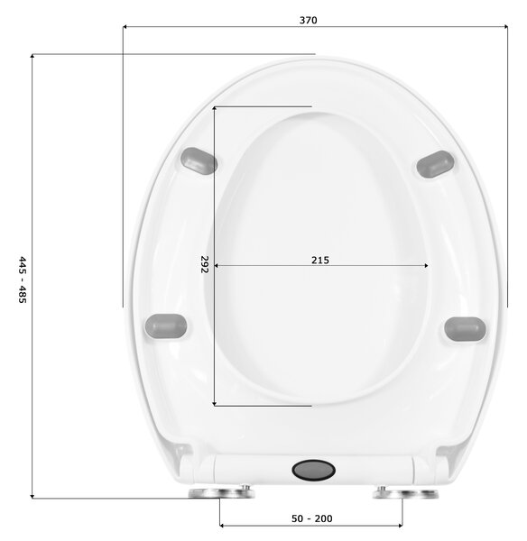 Gamma Trigo D3, toaletné WC sedátko 445(485)x370mm z polypropylénu s pomalým zatváraním, biela, GMA-D3
