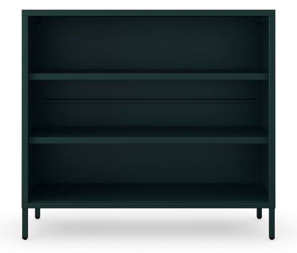 Nízky policový regál LUCA, 1000 x 900 x 350 mm, Modern: fľaškovo zelená farba