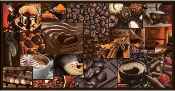 Obkladové panely 3D PVC TP10007980, rozmer 960 x 480 mm, mozaika káva Espresso, GRACE