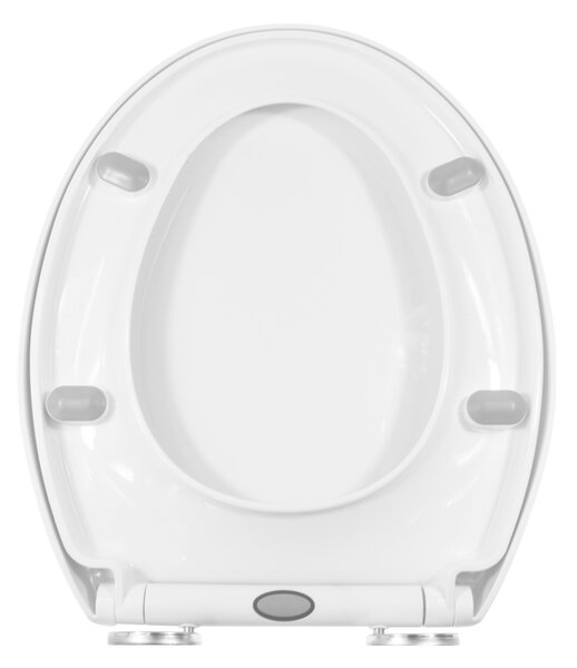 Gamma Trigo D3, toaletné WC sedátko 445(485)x370mm z polypropylénu s pomalým zatváraním, biela, GMA-D3