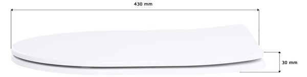 Gamma Magro, toaletné WC sedátko 438x361mm z duroplastu s pomalým zatváraním, biela, GMA-MAGRO