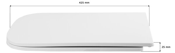 Gamma Venice, toaletné WC sedátko 435x362mm z duroplastu s pomalým zatváraním, biela, GMA-VENICE