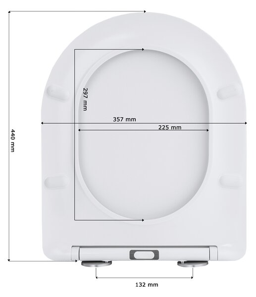 Gamma Magro, toaletné WC sedátko 438x361mm z duroplastu s pomalým zatváraním, biela, GMA-MAGRO
