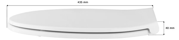 Gamma Porto, toaletné WC sedátko 445x370mm z polypropylénu s pomalým zatváraním, biela, GMA-PORTO