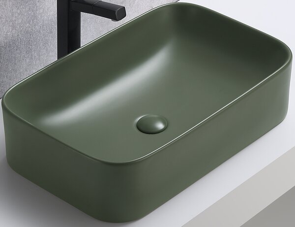 CMD Umývadlo na dosku Kama 50 cm - zelená matná