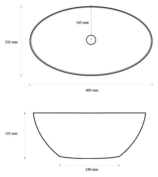 Gamma Emi, umývadlo na dosku 405x335x140 mm, biela lesklá, GMA-UC-EMI