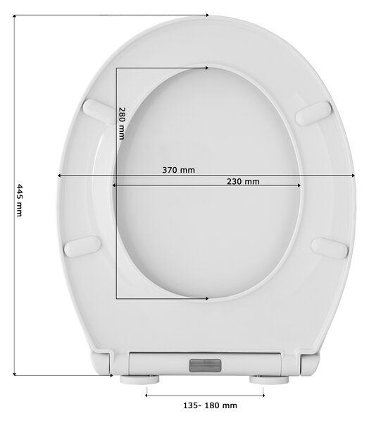 Gamma Porto, toaletné WC sedátko 445x370mm z polypropylénu s pomalým zatváraním, biela, GMA-PORTO