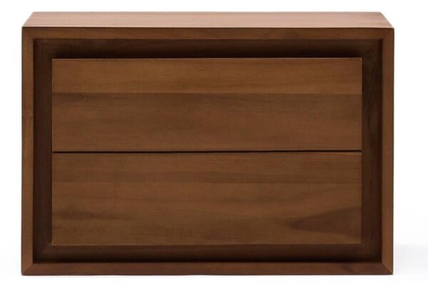 Tmavohnedá závesná skrinka pod umývadlo z teakového dreva 60x40 cm Kenta – Kave Home