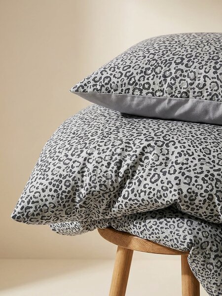 Sinsay - Obojstranná posteľná bielizeň s leopardím vzorom - stredne sivá