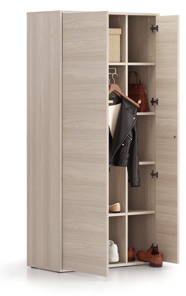 Šatníková skriňa s výsuvom BLOCK, 850 × 400 × 1748 mm, dub prírodný