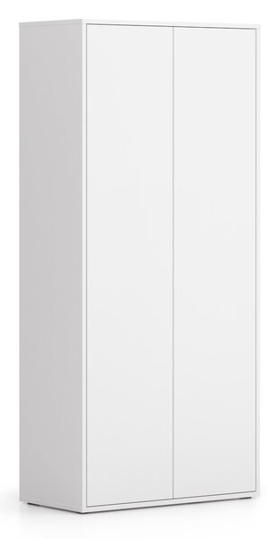 Kancelárska spisová skriňa BLOCK, 2× dvere, 800 × 400 × 1748 mm, biela