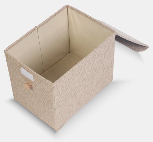 Sinsay - Úložný box s vekom a úchytkou - béžová