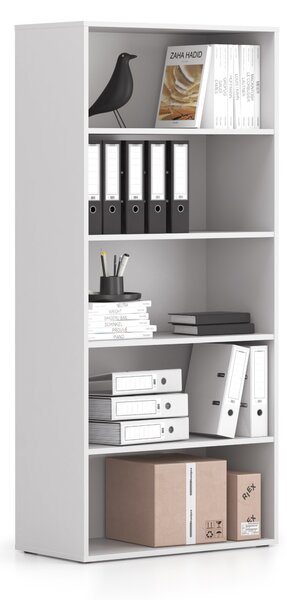 Kancelársky regál BLOCK, 800 x 400 x 1748 mm, biela