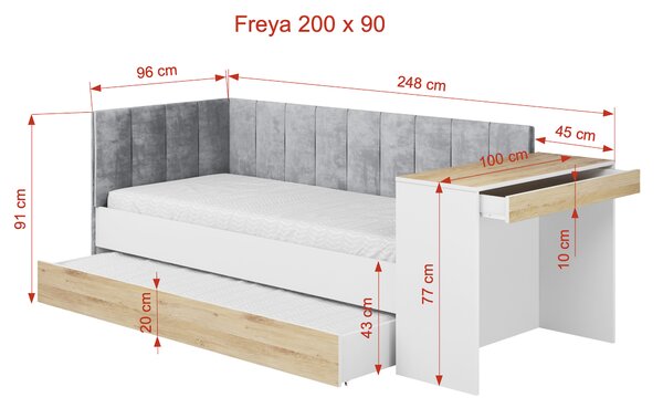 Detská posteľ SHET 180 x 80 cm Veľkosť: 180 x 80 cm