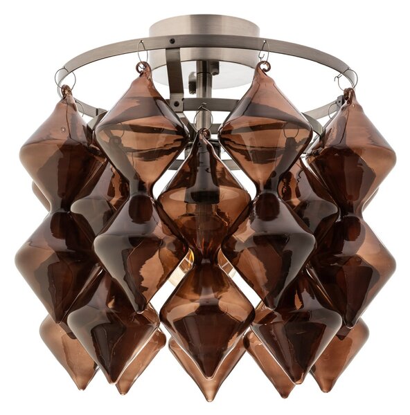Stropné Lampa By Rydéns, Gemma, stmievateľné, Hnedá / Hrdzavá, Obývacia izba, Sklo