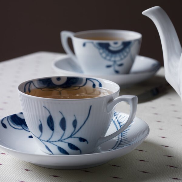 Porcelánová šálka s podšálkou Blue Fluted Mega 280 ml
