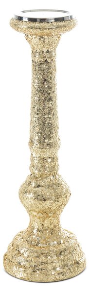 SKLENENÝ SVIETNIK MELIA (FI) 13X40 CM ZLATÁ