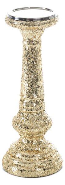 SKLENENÝ SVIETNIK MELIA (FI) 12X31 CM ZLATÝ