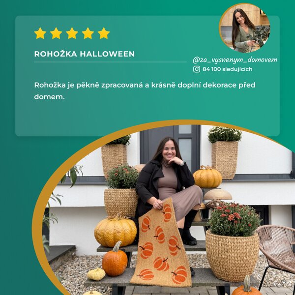 Hanse Home, Rohožka Halloween oranžové tekvice 105677 – na von aj na doma, 45x75, oranžová, chodba / predsieň