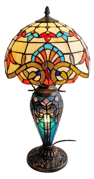 Brilagi - Tiffany vitrážová stolná lampa MIRABELLA 1xE27/60W/230V + 1xE14/40W