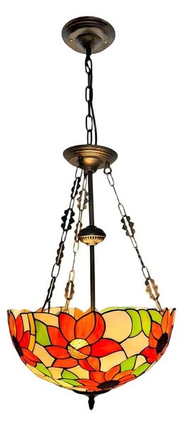 Brilagi - Tiffany vitrážový luster na reťazi SUNFLOWER 3xE27/60W/230V pr. 50 cm