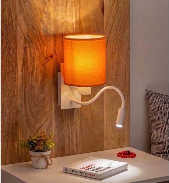 Brilagi -LED Flexibilná nástenná lampa NUBILA 1xE27/25W/230V + LED/3W biela/oranžová