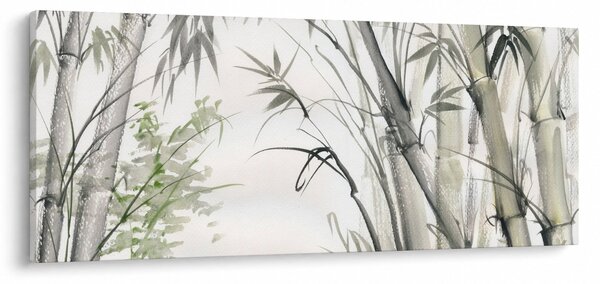Obraz - Bambusy, kresba (120x50 cm)
