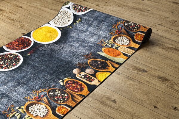 Protišmykový behúň LOTUS KITCHEN 40580 sivý / žltý