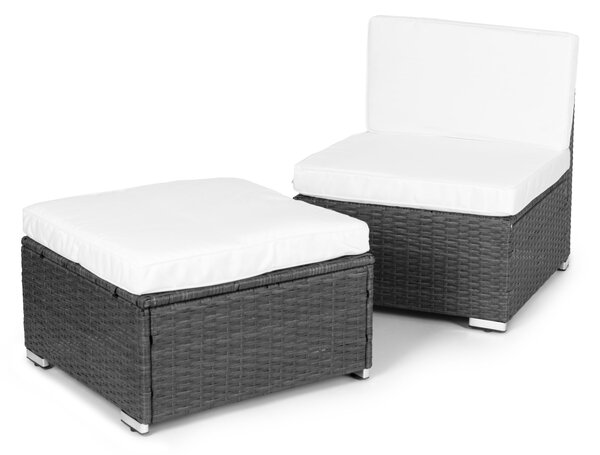 MultiGarden Záhradný set nábytku, rohová sedačka, stôl, modulárny, technoratan - sivá MultiGarden