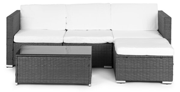 MultiGarden Záhradný set nábytku, rohová sedačka, stôl, modulárny, technoratan - sivá MultiGarden