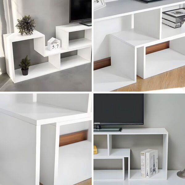 Moderná modulárna geometrická knižnica, so 4 policami, ModernHome