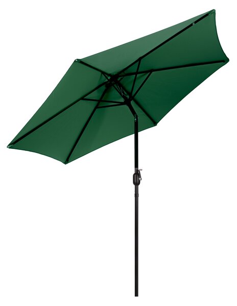 MultiGarden Veľký šikmý záhradný slnečník s kľukou, 270 cm, 6 rebier - zelený MultiGarden