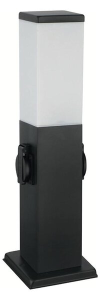 Brilagi - Vonkajšia lampa s 2 zásuvkami SCHUKO NOVA 1xE27/15W/230V 40 cm IP44 čierna