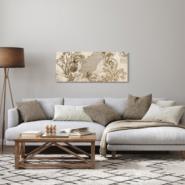 Obraz - Múr s kvetmi (120x50 cm)