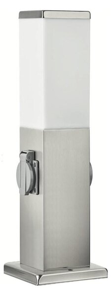 Brilagi - Vonkajšia lampa s 2 zásuvkami SCHUKO NOVA 1xE27/15W/230V 40 cm IP44 chróm