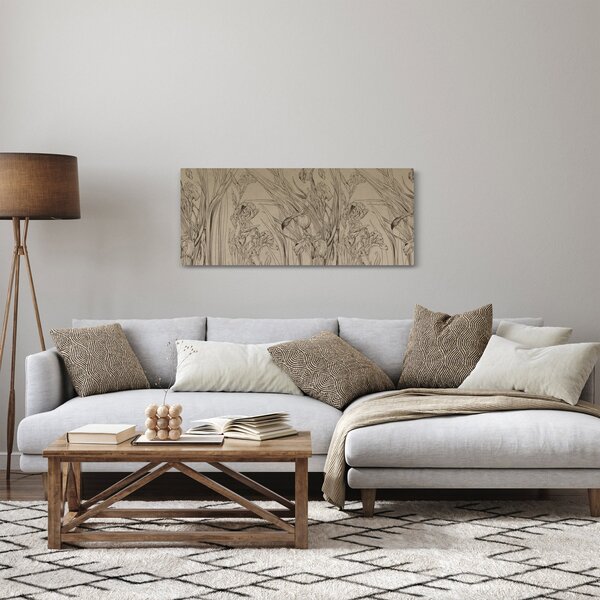 Obraz - Obrysy rastlín (120x50 cm)