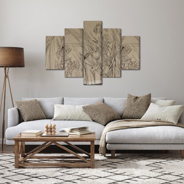 Obraz - Obrysy rastlín (150x105 cm)