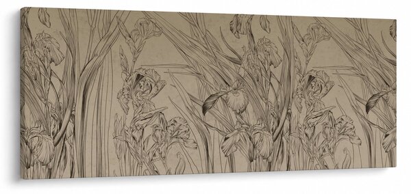 Obraz - Obrysy rastlín (120x50 cm)