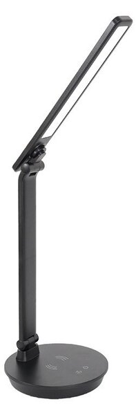 LED stolová lampa MEGATRON 5 W s bezdrôtovým nabíjaním, 3 farby svetla, stmievateľná, čierna (MEGATRON 5W 3CCT BLACK)