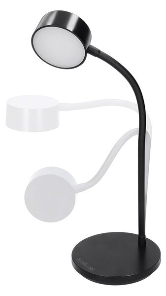 Stolová LED lampička 4,5 W, 300 lm, 3 farby svetla, stmievateľná, USB, čierna (WO3000-B) (WO3000-B)