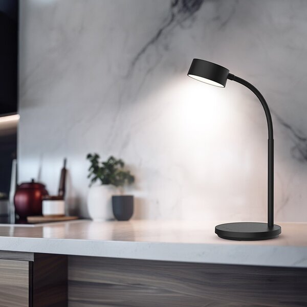 Stolová LED lampička 4,5 W, 300 lm, 3 farby svetla, stmievateľná, USB, čierna (WO3000-B) (WO3000-B)