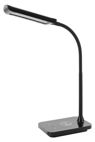 LED stolová lampa KYLE 5,5 W s bezdrôtovým nabíjaním a USB, Ra 90, stmievateľná, čierna (Z7639)