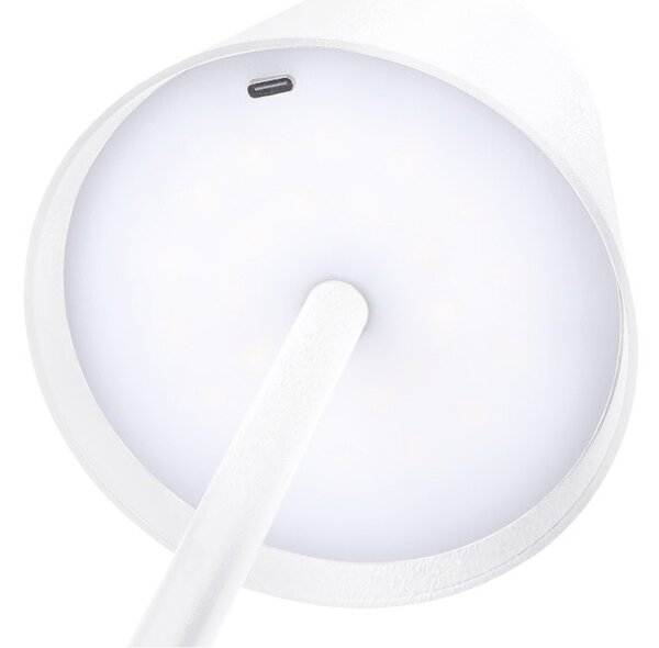 Nabíjacia LED lampička Lucca 120 lm, 3 farby svetla, plynulo stmievateľná, biela (WO69-W) (WO69-W)