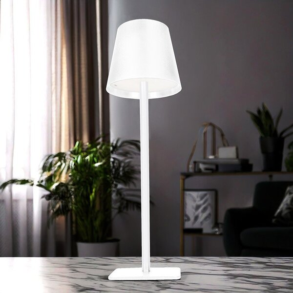 Nabíjacia LED lampička Lucca 120 lm, 3 farby svetla, plynulo stmievateľná, biela (WO69-W) (WO69-W)