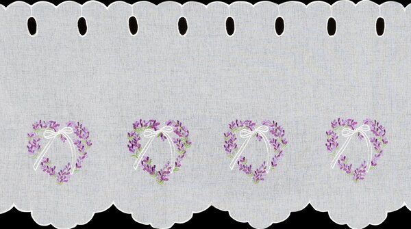 KRÁTKA ZÁCLONA NA PÚTKACH LAVENDER 145X40 CM KVETY