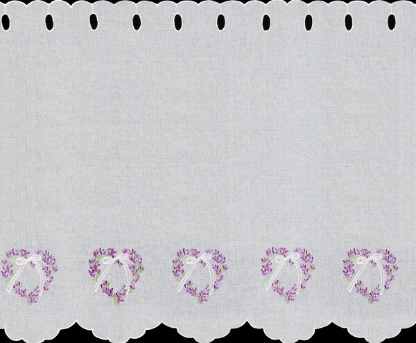 KRÁTKA ZÁCLONA NA PÚTKACH LAVENDER 145X70 CM KVETY