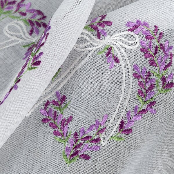 KRÁTKA ZÁCLONA NA PÚTKACH LAVENDER 145X70 CM KVETY